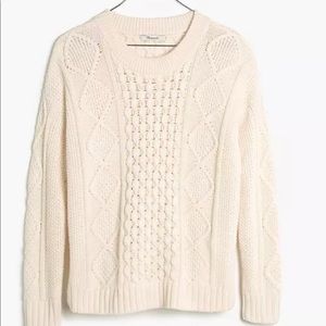 Gently worn Madewell cotton cable sweater. Medium